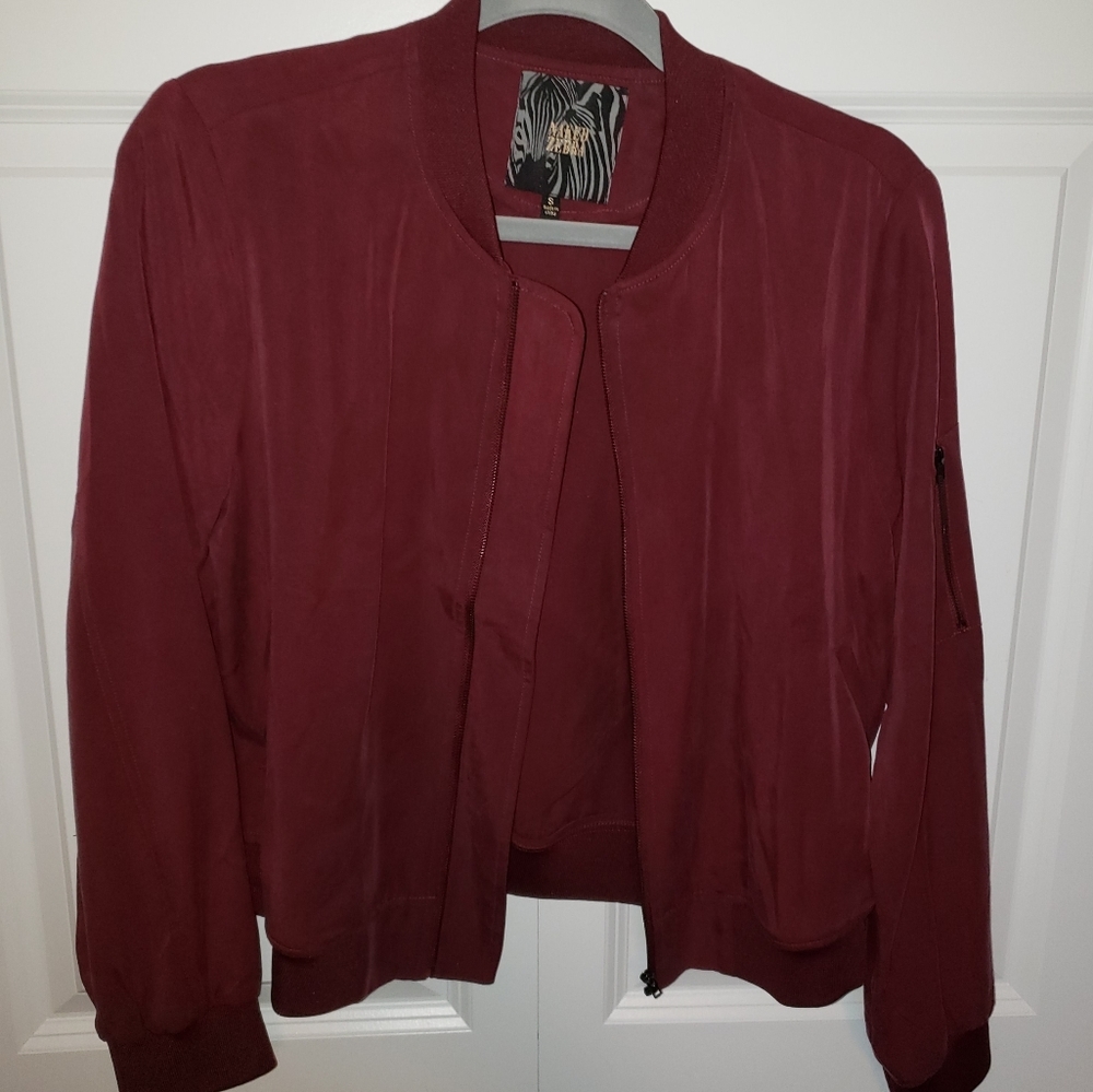 Naked Zebra light bomber jacket